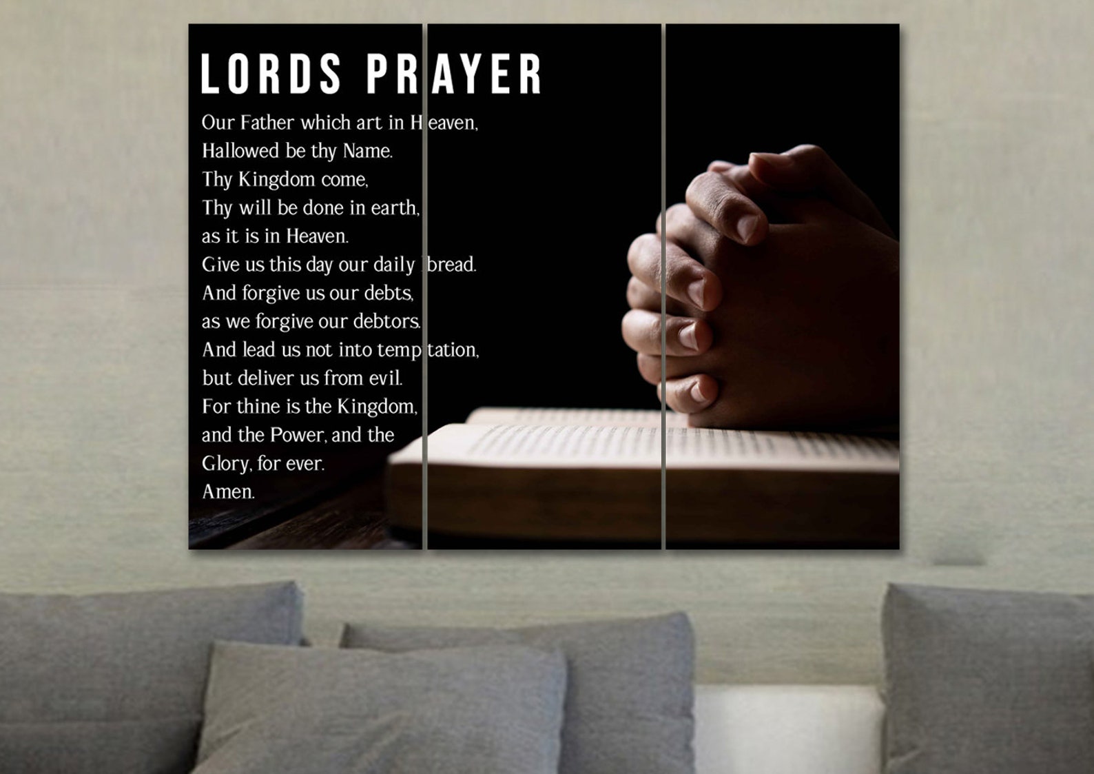 Praying the the Lords Prayer Wall Art 13 Hanging Framed - Etsy
