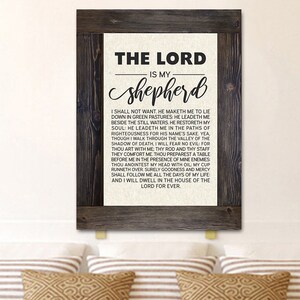 Psalm 23 #8 KJV &#39;The Lord is my Shepherd&#39; Wall Art Canvas Print Framed Wall Hanging | 23rd Psalms Wall Art Canvas Print Hanging