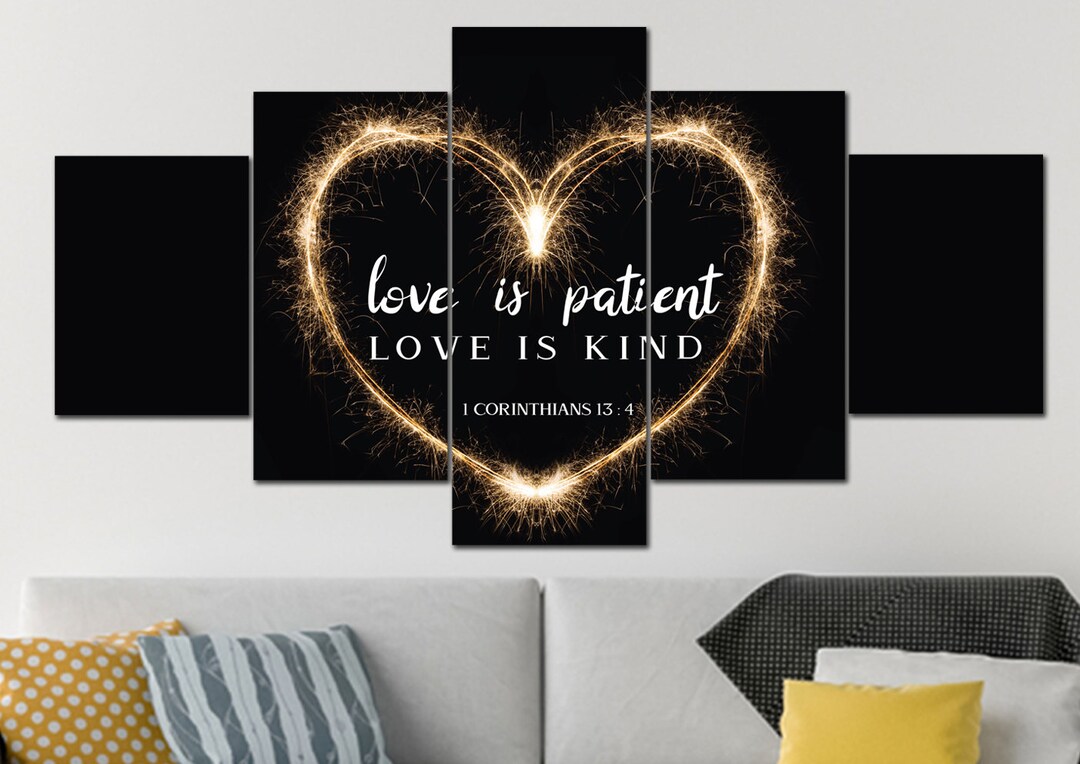 1 Corinthians 13 'love is Patient Love is Kind' #21 Wall Art Canvas ...