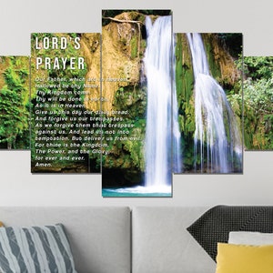 Waterfalls #6 The Lords Prayer Wall Art | Hanging | Framed | Wall Decor | Bible Verse | Quote | Scripture | Canvas | Print