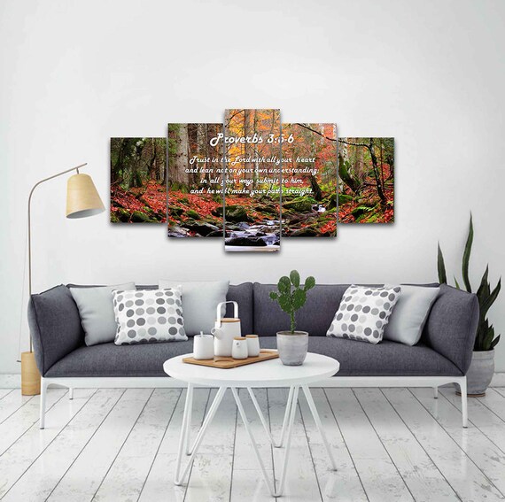 Proverbs 3 5 6 27 Niv Trust In The Lord Bible Verse Canvas Christian Canvas Scripture Religious Wall Art Home Decor Paintings