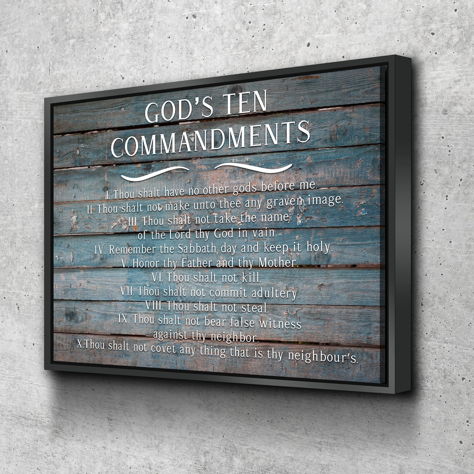 Rustic Wall Image 1 10 Commandments Wall Art Canvas Framed Etsy