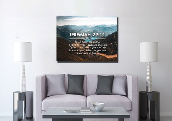 Jeremiah 29 11 9 Niv For I Know The Plans I Have For You Christian Scripture Bible Verse Wall Art Canvas Religious Home Decor