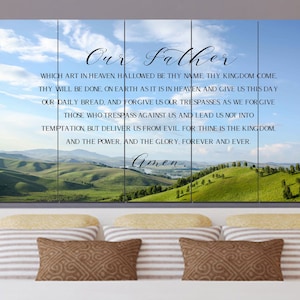 Calm Plains #10 The Lords Prayer Wall Art | Hanging | Framed | Wall Decor | Bible Verse | Quote | Scripture | Canvas | Print