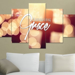 Amazing Grace #7 How Sweet The Sound Wall Art | Sign | Wall Hanging | Framed | Decor | Print | Canvas | Gift | Cross | Wall Decor | Home