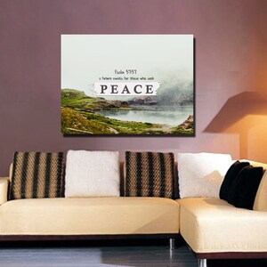 Psalm 37:37 Future for those who seek Peace  Bible Verse Wall Art Canvas Scripture Home Decor Religious Framed Painting Gifts