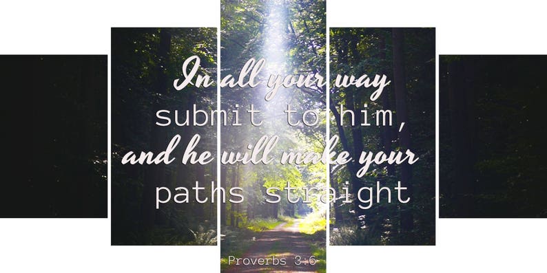 Proverbs 3:6 5 NIV He Will Direct Your Path Scripture Art, Framed Bible verses, Religious framed art, Wall Hangings, Christian image 4