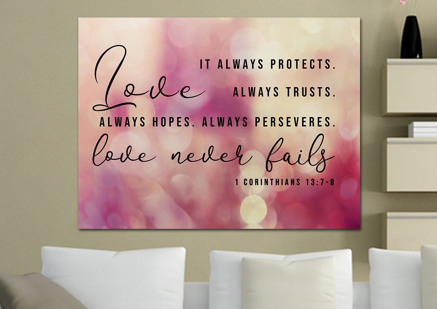 1 Corinthians 13 'love is Patient Love is Kind' #19 Wall Art Canvas ...