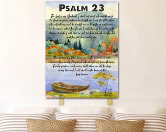 Psalm 23 #6 'The Lord is my Shepherd' Wall Art Canvas Print Framed Wall Hanging | 23rd Psalms Wall Art Canvas Print Hanging