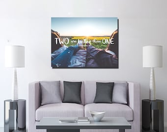 Ecclesiastes 4:9 Two are better than One Bible Verse Canvas Wall Art Scripture Home Decor Religious Framed Painting Gifts