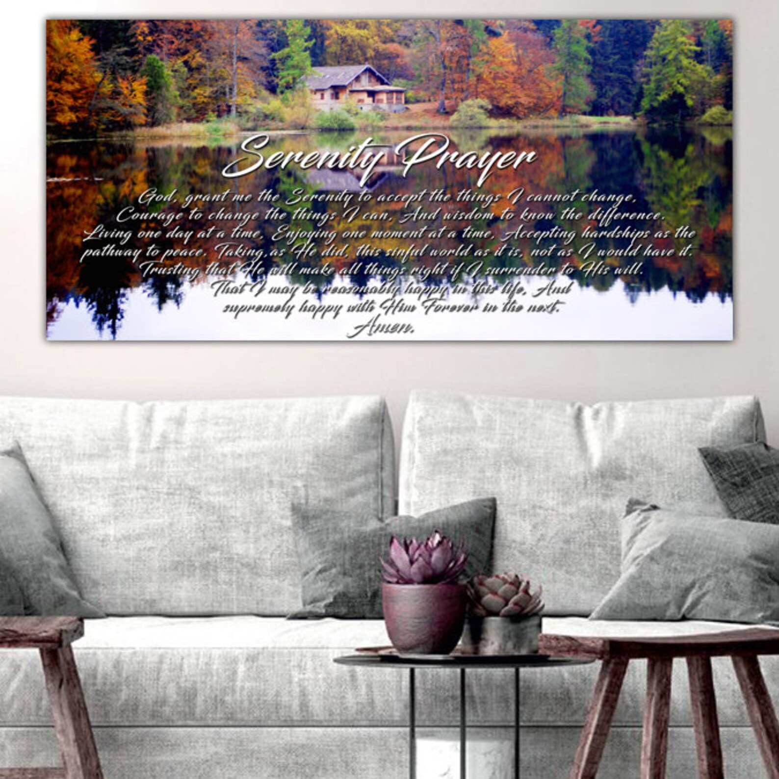 Serenity Prayer 15 Wall Art Canvas Print Framed Wall Hanging Etsy