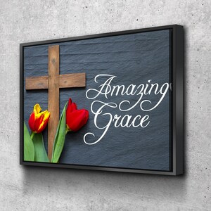 Amazing Grace #11 How Sweet The Sound Wall Art | Sign | Wall Hanging | Framed | Decor | Print | Canvas | Gift | Cross | Wall Decor | Home