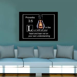 Proverbs 3:5 #9 NIV Trust in the Lord with all your Heart Scripture Art, Framed Bible verses, Religious framed art, Wall Hangings, Christian