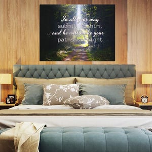 Proverbs 3:6 5 NIV He Will Direct Your Path Scripture Art, Framed Bible verses, Religious framed art, Wall Hangings, Christian image 7