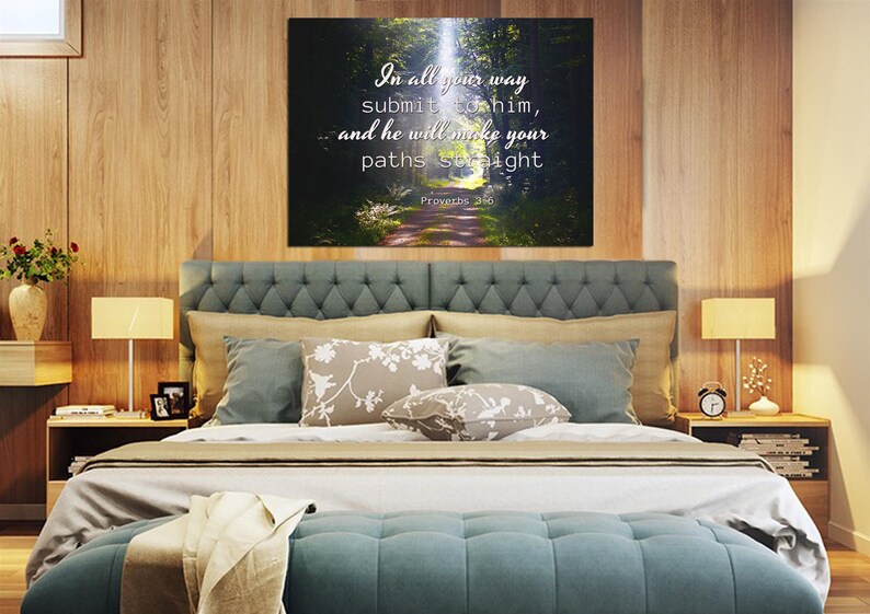 Proverbs 3:6 5 NIV He Will Direct Your Path Scripture Art, Framed Bible verses, Religious framed art, Wall Hangings, Christian image 7