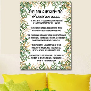 Psalm 23 #5 &#39;The Lord is my Shepherd&#39; Wall Art Canvas Print Framed Wall Hanging | 23rd Psalms Wall Art Canvas Print Hanging