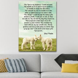 Psalm 23 #4 &#39;The Lord is my Shepherd&#39; Wall Art Canvas Print Framed Wall Hanging | 23rd Psalms Wall Art Canvas Print Hanging