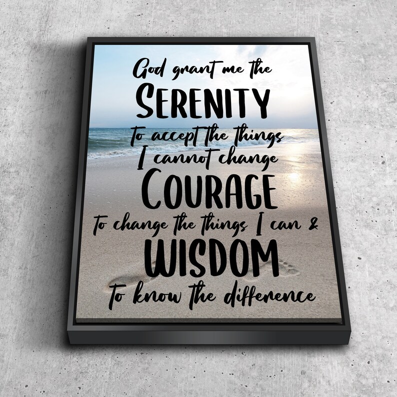 Serenity Prayer 8 Wall Art Canvas Print Framed Wall Hanging Etsy