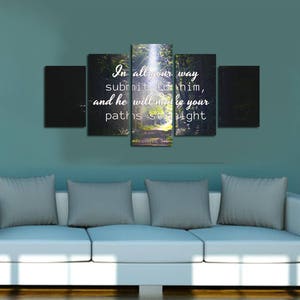 Proverbs 3:6 5 NIV He Will Direct Your Path Scripture Art, Framed Bible verses, Religious framed art, Wall Hangings, Christian image 3