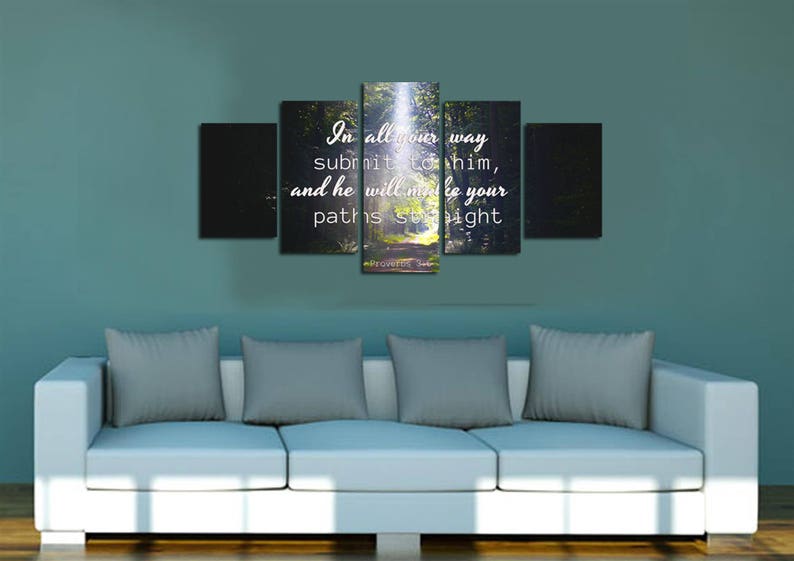 Proverbs 3:6 5 NIV He Will Direct Your Path Scripture Art, Framed Bible verses, Religious framed art, Wall Hangings, Christian image 3