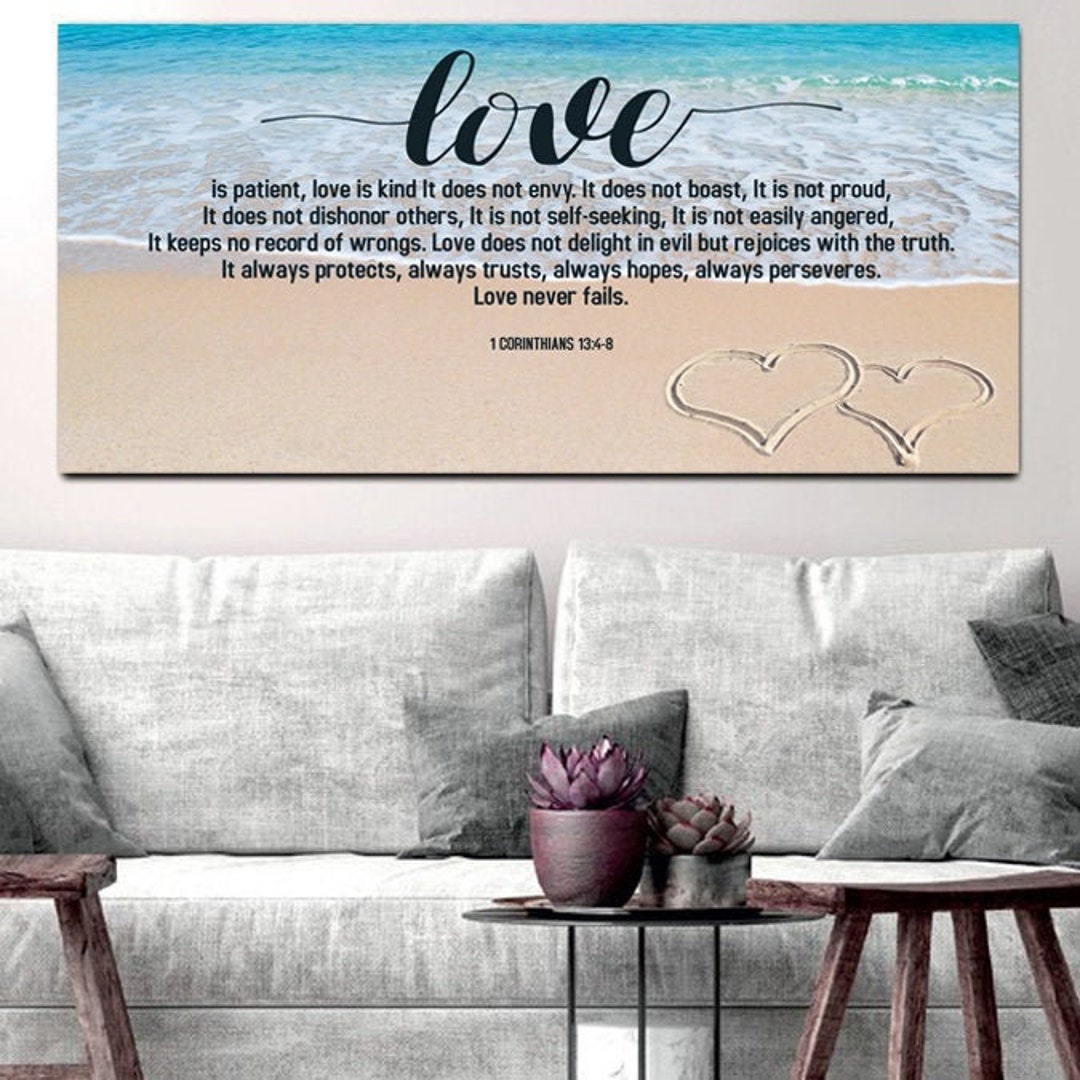 1 Corinthians 13 'love is Patient Love is Kind' #26 Wall Art Canvas ...