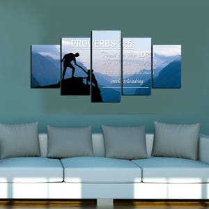 Proverbs 3:5 #1 NIV Trust in the Lord with all your Heart Scripture Art, Framed Bible verses, Religious framed art, Wall Hangings, Christian
