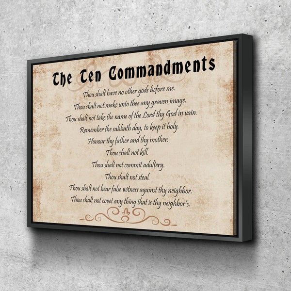 The Ten Commandments Wall Plaque Etsy