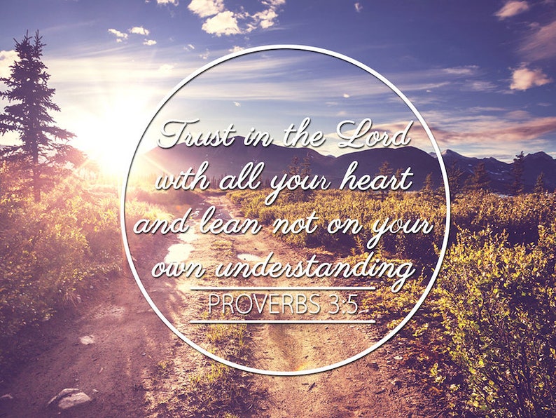 Proverbs 3:5 #8 NIV Trust in the Lord with all your Heart Scripture Art, Framed Bible verses, Religious framed art, Wall Hangings, Christian