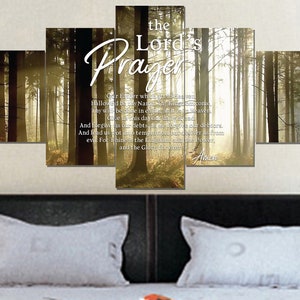 Quiet Forest #9 The Lords Prayer Wall Art | Hanging | Framed | Wall Decor | Bible Verse | Quote | Scripture | Canvas | Print