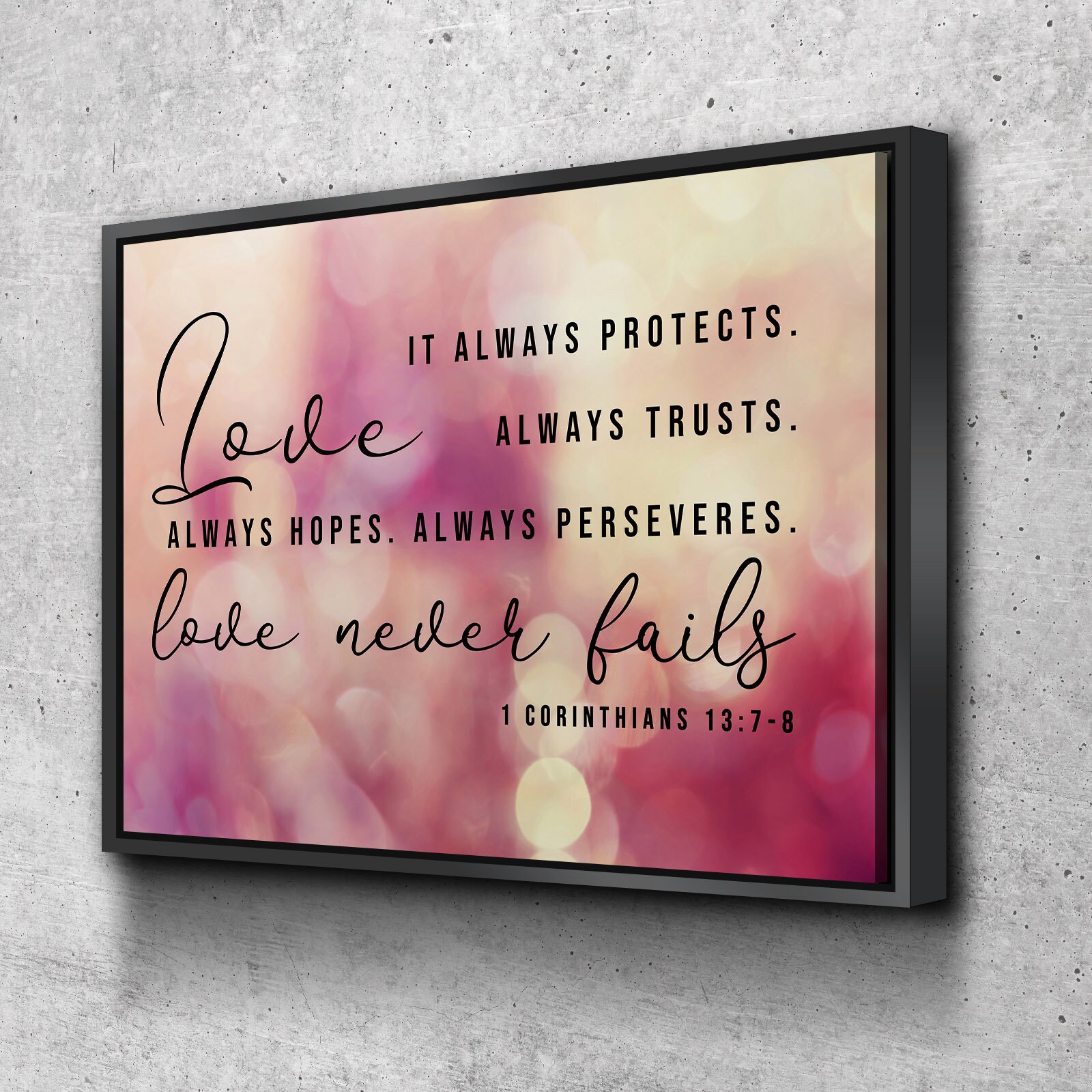 1 Corinthians 13 'love is Patient Love is Kind' #19 Wall Art Canvas ...