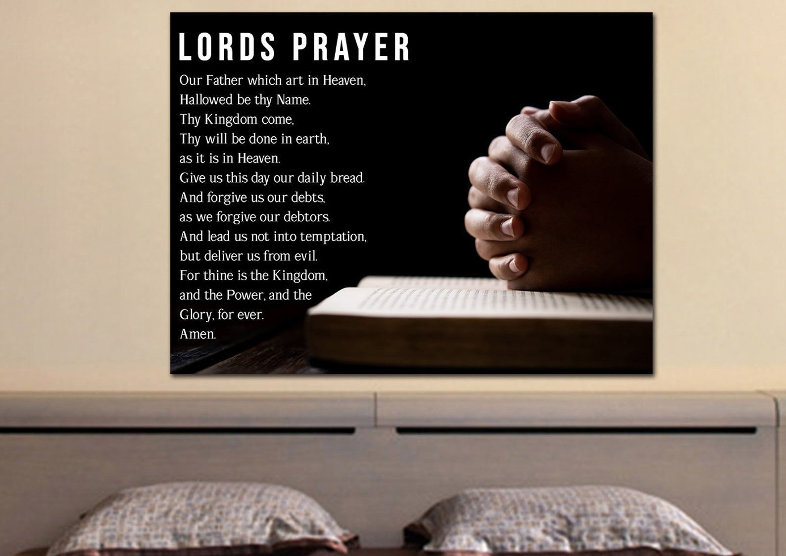 Praying the the Lords Prayer Wall Art 13 Hanging Framed | Etsy