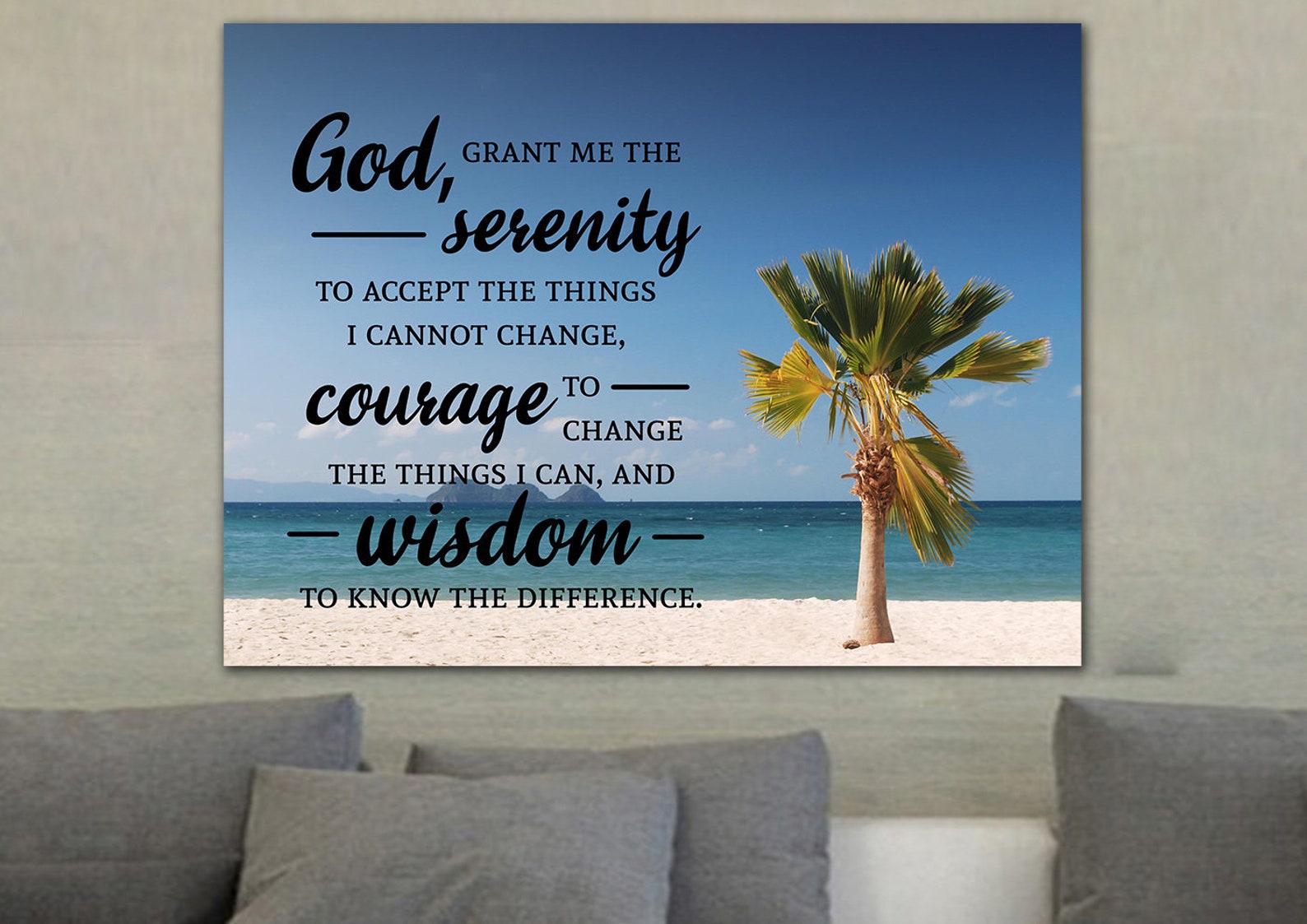 Serenity Prayer 21 Wall Art Canvas Print Framed Wall Hanging Etsy
