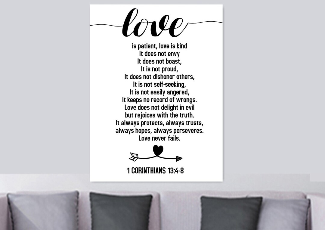 1 Corinthians 13 'love is Patient Love is Kind' #2 Wall Art Canvas ...