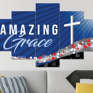 Amazing Grace #10 How Sweet The Sound Wall Art | Sign | Wall Hanging | Framed | Decor | Print | Canvas | Gift | Cross | Wall Decor | Home
