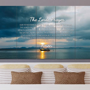 Lone Ship #1 The Lords Prayer Wall Art | Hanging | Framed | Wall Decor | Bible Verse | Quote | Scripture | Canvas | Print