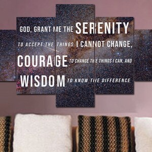Serenity Prayer #11 Wall Art Canvas Print Framed Wall Hanging Decor Sign | God Grant Me Serenity Accept Things I Cannot Change Serene Prayer