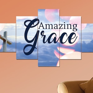 Amazing Grace #3 How Sweet The Sound Wall Art | Sign | Wall Hanging | Framed | Decor | Print | Canvas | Gift | Cross | Wall Decor | Home