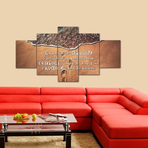Serenity Prayer #16 Wall Art Canvas Print Framed Wall Hanging Decor Sign | God Grant Me Serenity Accept Things I Cannot Change Serene Prayer