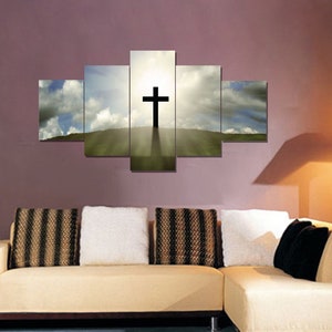 Cross on the Hill #5 Wall Art | Hanging | Framed | Home Decor | Cross Wall Hanging | wall crosses | crucifix  Large Cross Decor |
