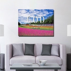Psalm 48:8 God Makes Her Secure Forever Bible Verse Wall Art Canvas Scripture Home Decor Religious Framed Painting Gifts