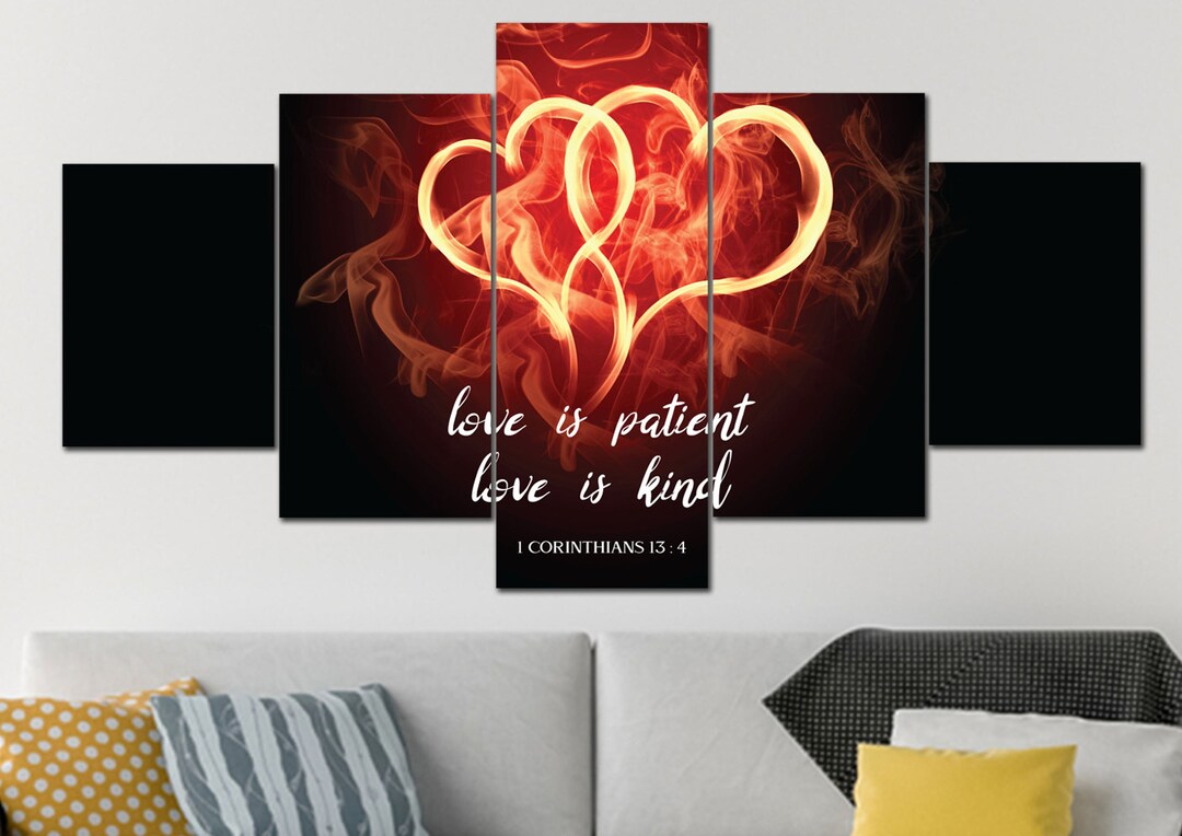 1 Corinthians 13 'love is Patient Love is Kind' #24 Wall Art Canvas ...