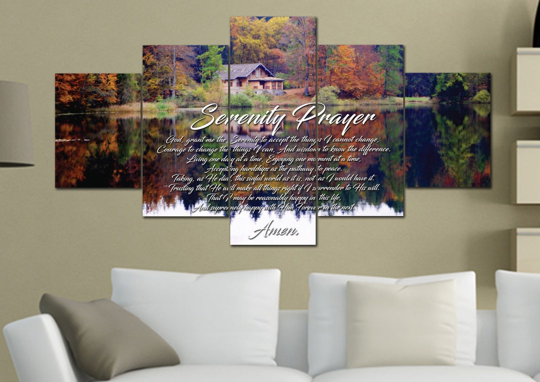 Serenity Prayer 15 Wall Art Canvas Print Framed Wall Hanging Decor Sign