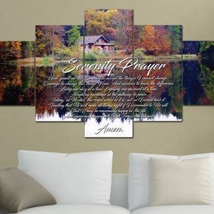 Serenity Prayer #15 Wall Art Canvas Print Framed Wall Hanging Decor Sign | God Grant Me Serenity Accept Things I Cannot Change Serene Prayer
