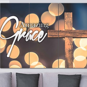 Amazing Grace #1 How Sweet The Sound Wall Art | Sign | Wall Hanging | Framed | Decor | Print | Canvas | Gift | Cross | Wall Decor | Home