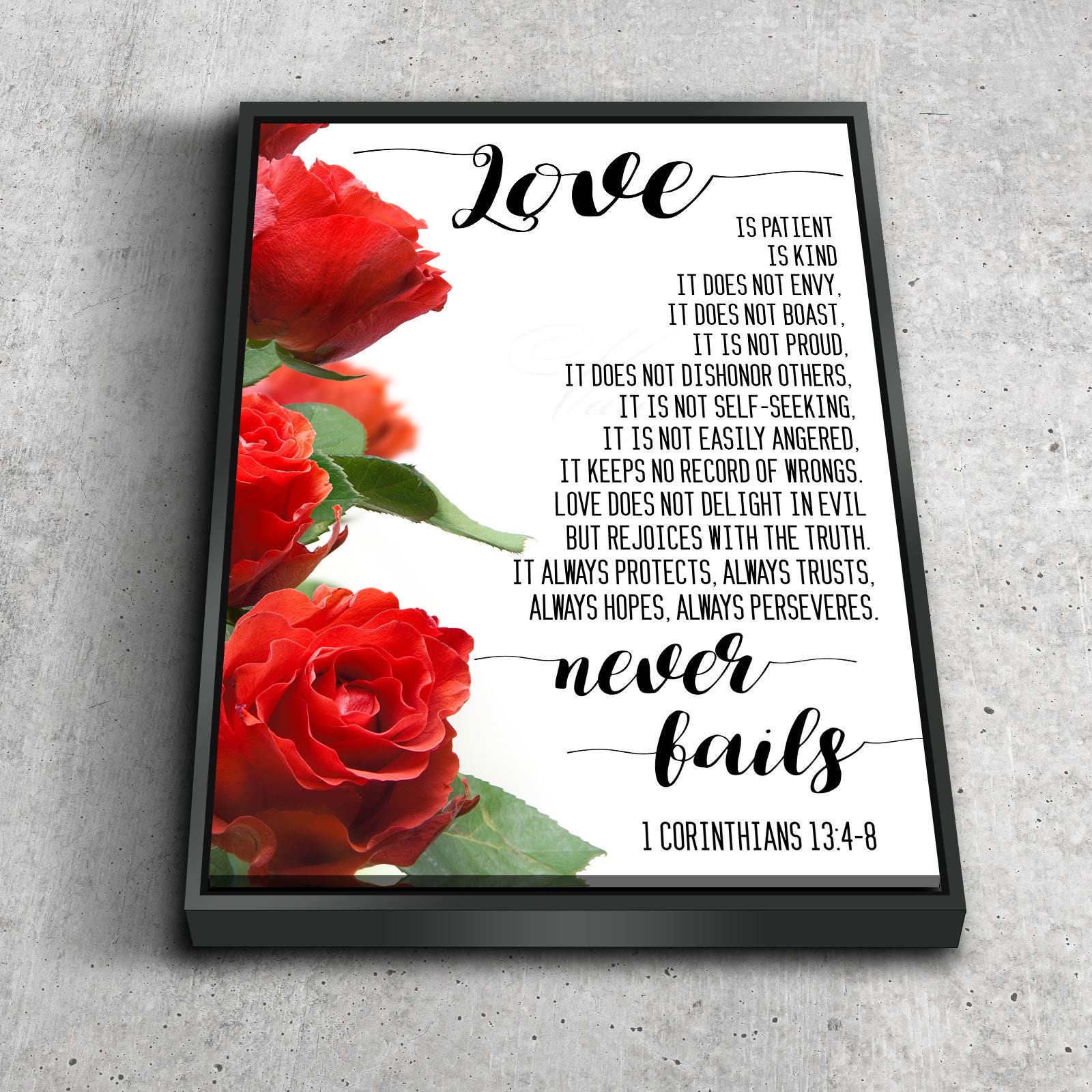 1 Corinthians 13 'love is Patient Love is Kind' #1 Wall Art Canvas ...