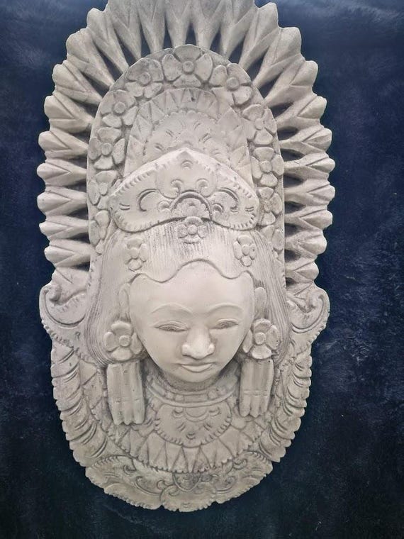 Carved Balinese Indonesian concrete Woman