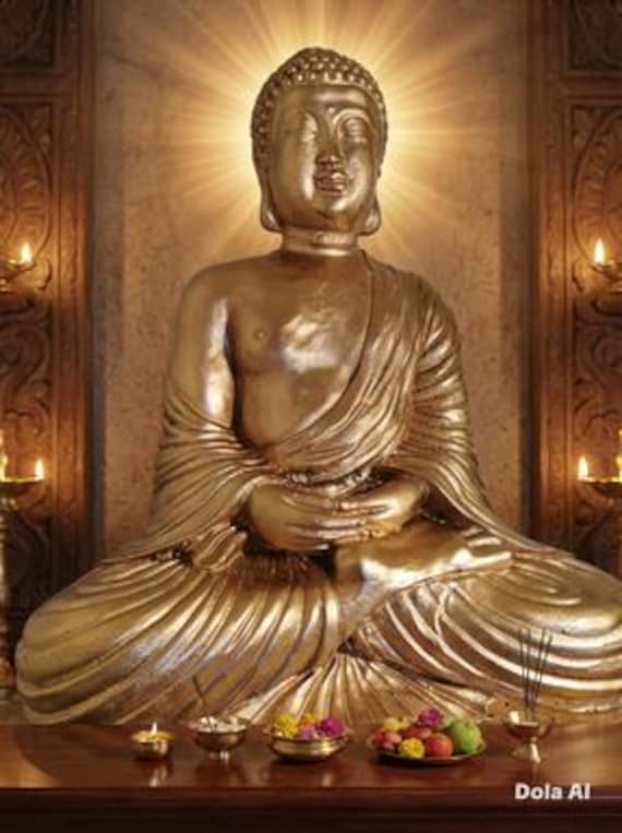 BUDDHA STATUE/ in exterior Gold