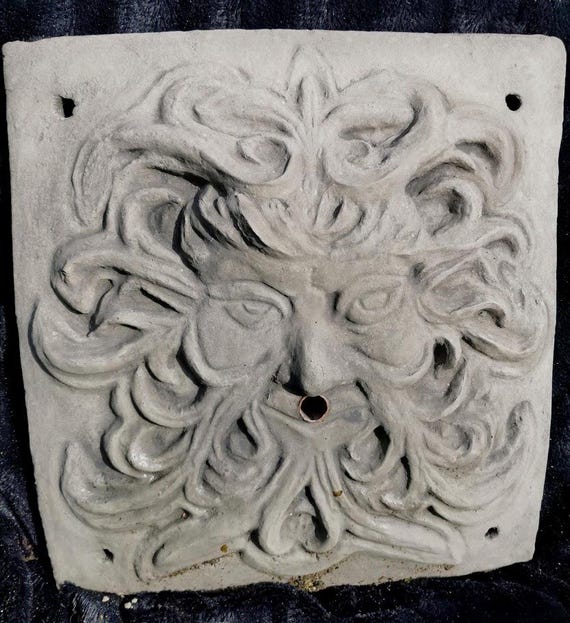Green Man Founten Wal Mask /Plaque