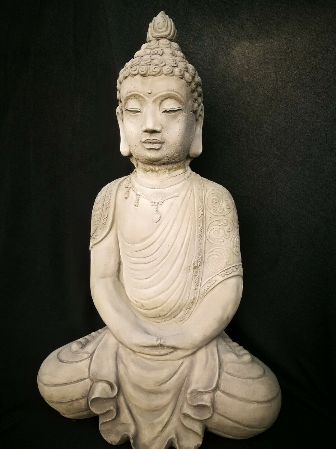 BUDDHA STATUE Stone Garden Ornament Decor 52cm Etsy