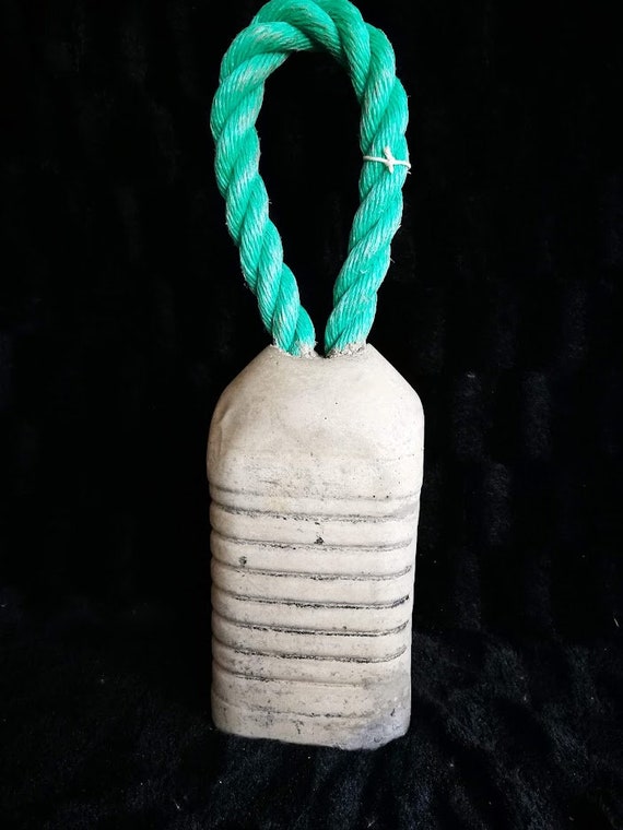 Grey Concrete Doorstop & Vintage Rope Handle